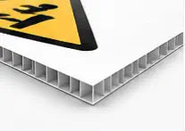 Corflute sign sample showing fluted core