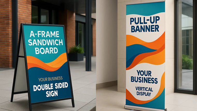 A-Frame Sandwich Boards vs Pull Up Banners
