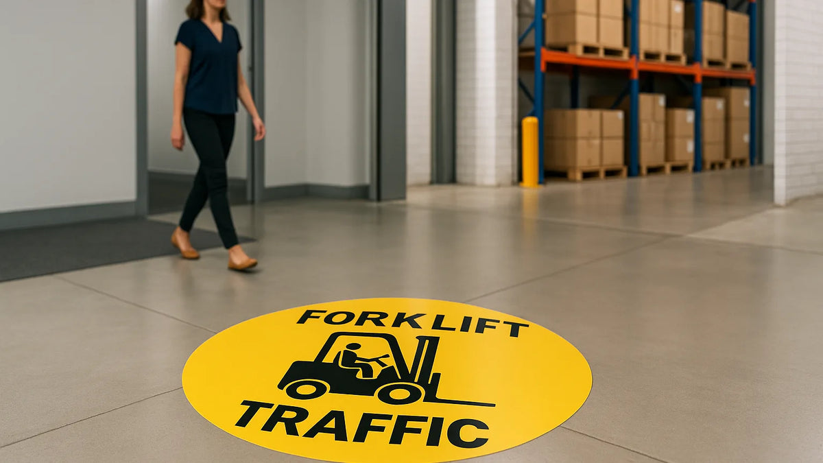 Forklift Traffic Floor Signs: Placement and Visibility hero image