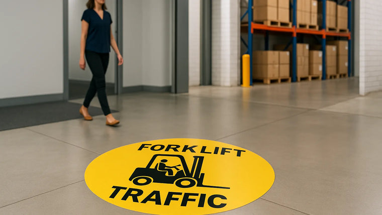 Forklift Traffic Floor Signs: Placement and Visibility hero image