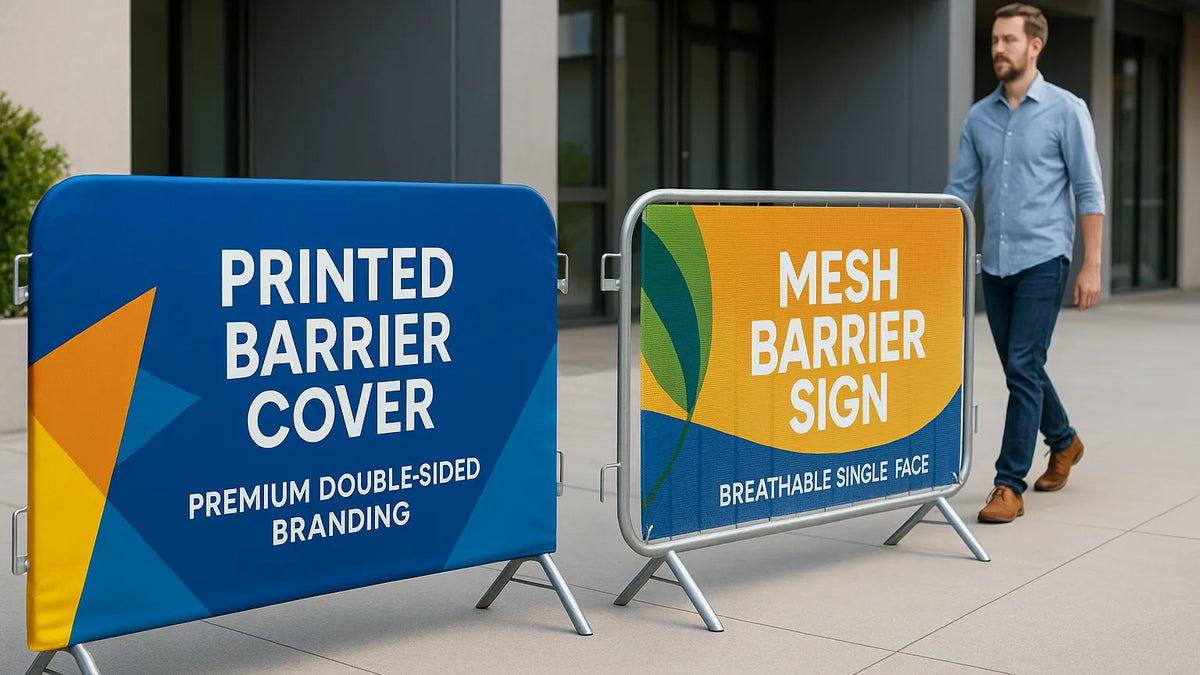 Printed Barrier Covers vs Mesh Barrier Signs hero image