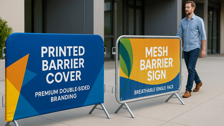 Printed Barrier Covers vs Mesh Barrier Signs hero image