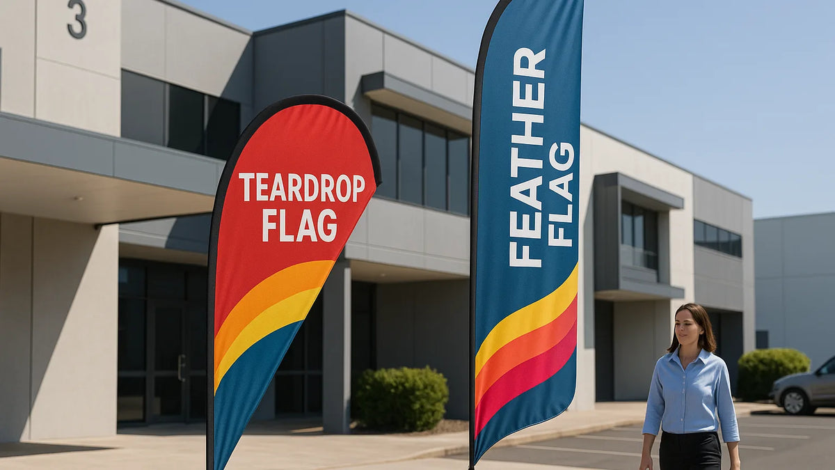 Teardrop Flags vs Feather Flags hero image