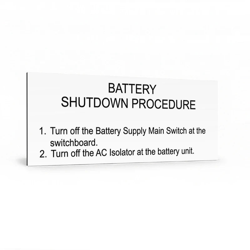 Battery Shutdown Procedure (2 lines)