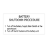 Battery Shutdown Procedure (2 lines)
