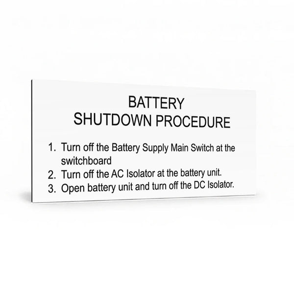 Battery Shutdown Procedure (3 process points)