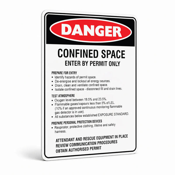 Danger - Confined Space Prepare For Entry Sign