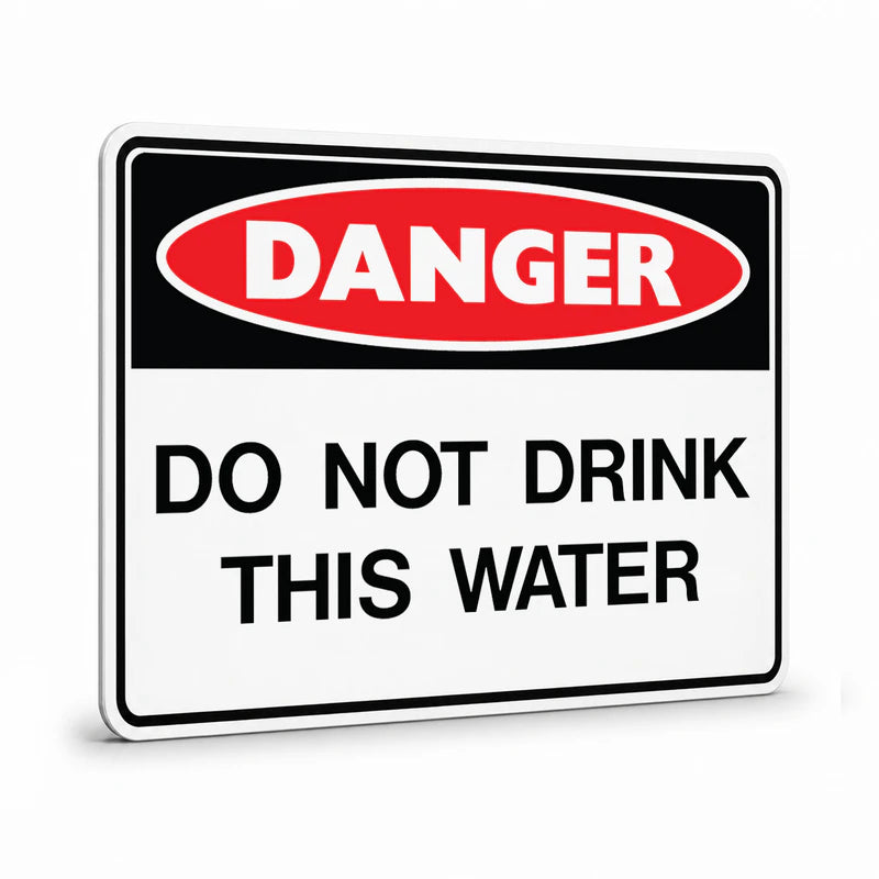 Danger - Do Not Drink Water Sign