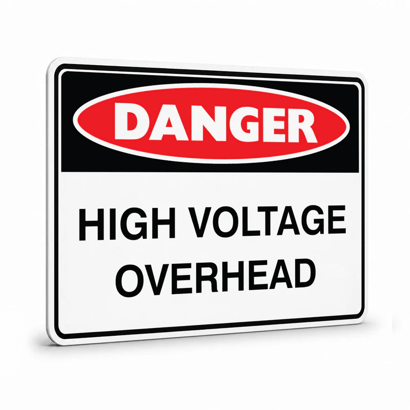 Danger - High Voltage Overhead Sign