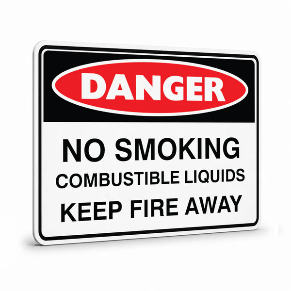 Danger - No Smoking Combustable Liquids Sign