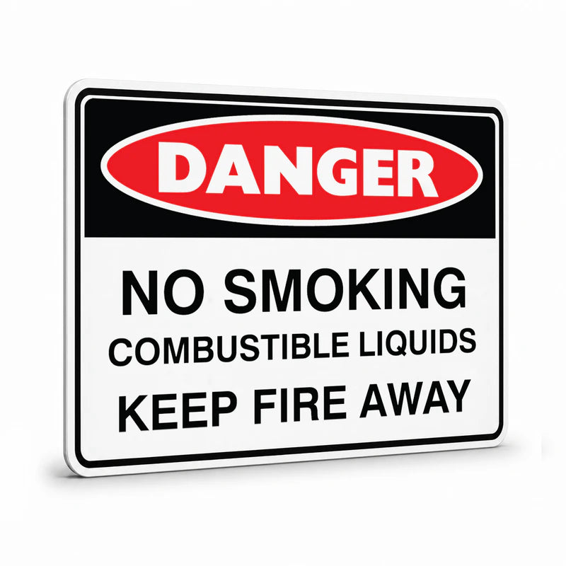 Danger - No Smoking Combustable Liquids Sign
