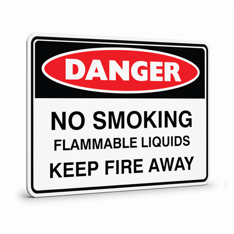 Danger - No Smoking Flammable Liquids Sign