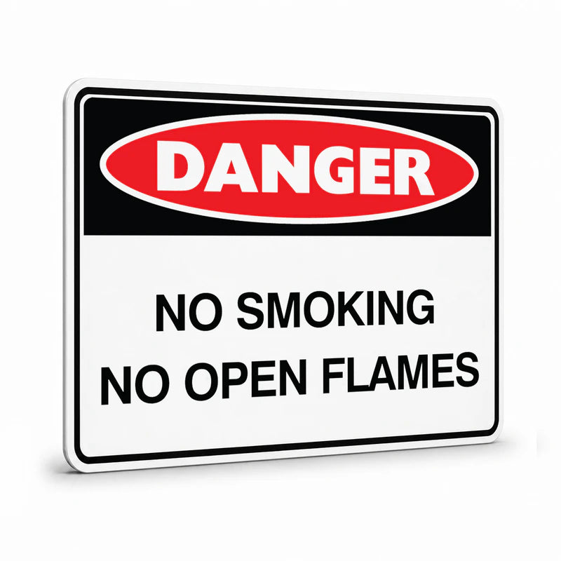 Danger - No Smoking No Open Flames Sign