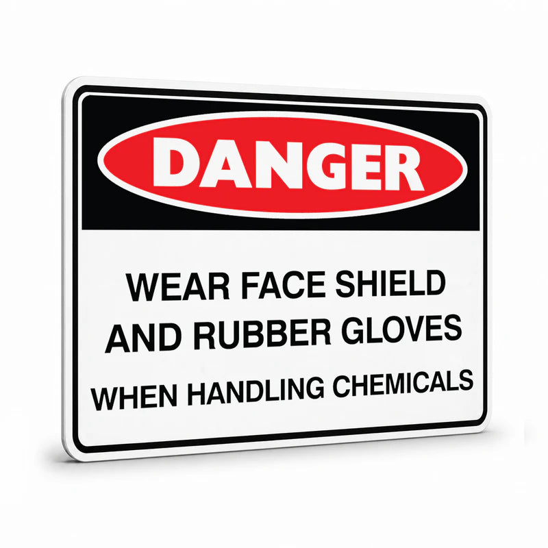 Danger - Wear Face Shield Sign
