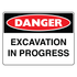 Danger - Excavation Sign