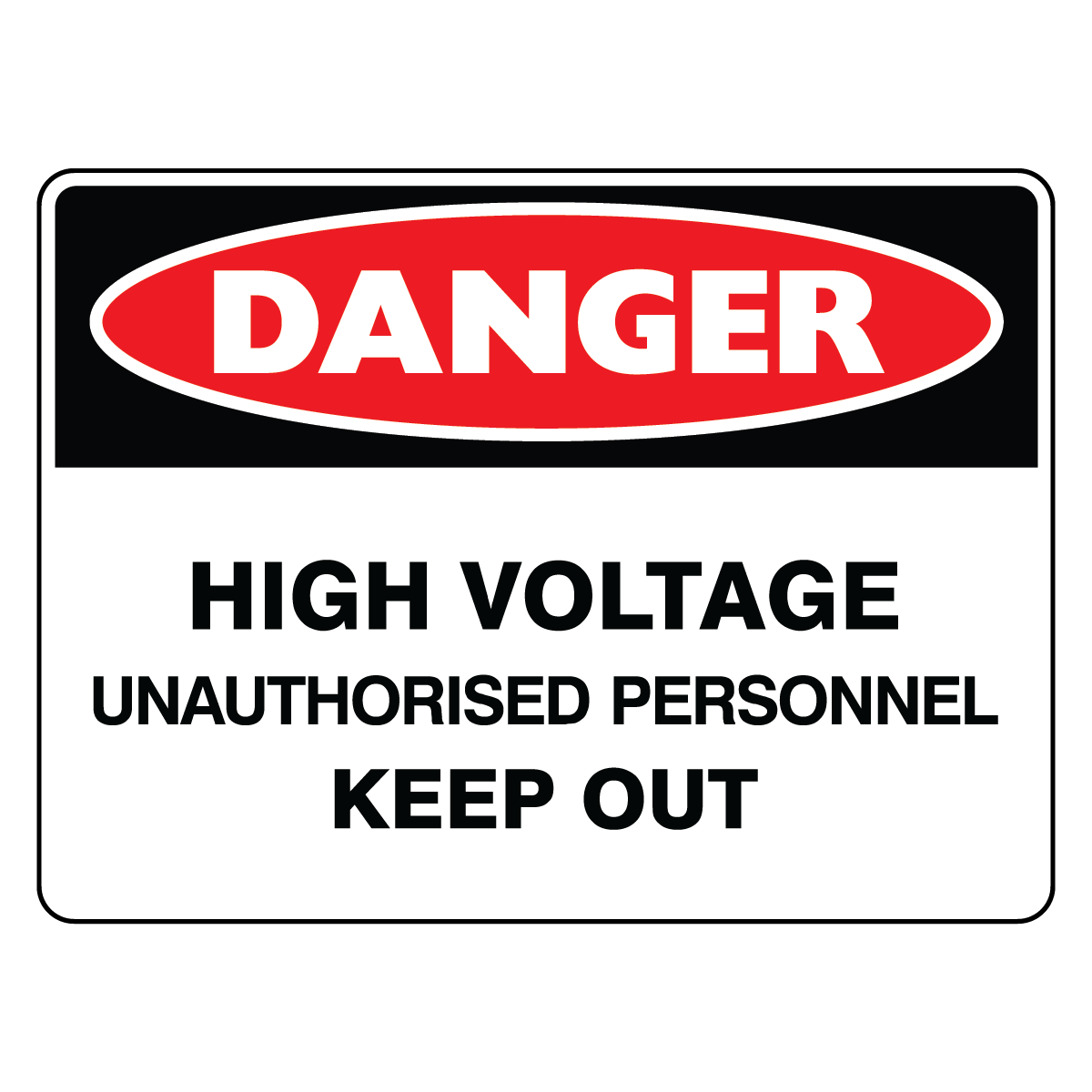 Danger - High Voltage Overhead Sign