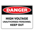 Danger - High Voltage Overhead Sign