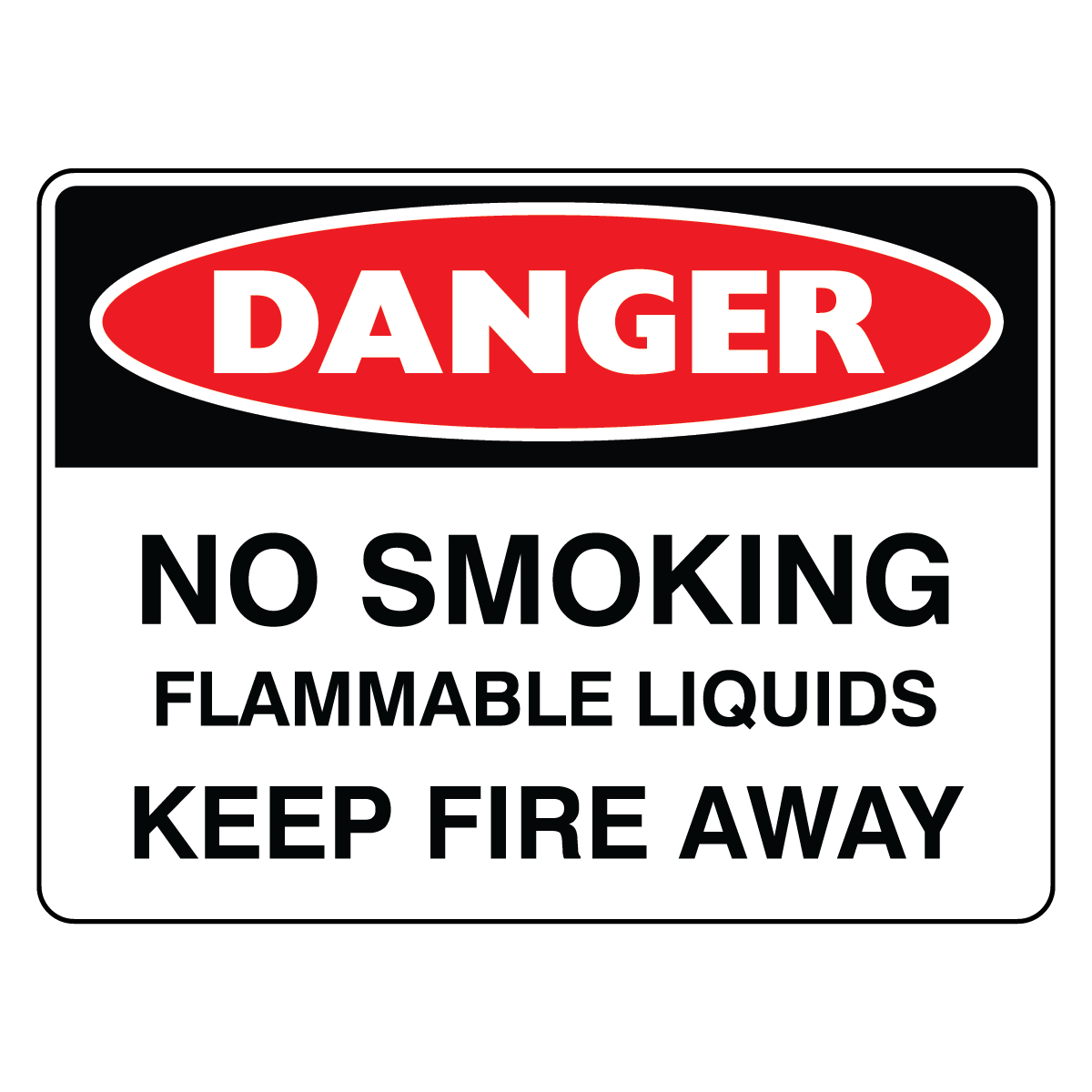 Danger - No Smoking Flammable Liquids Sign