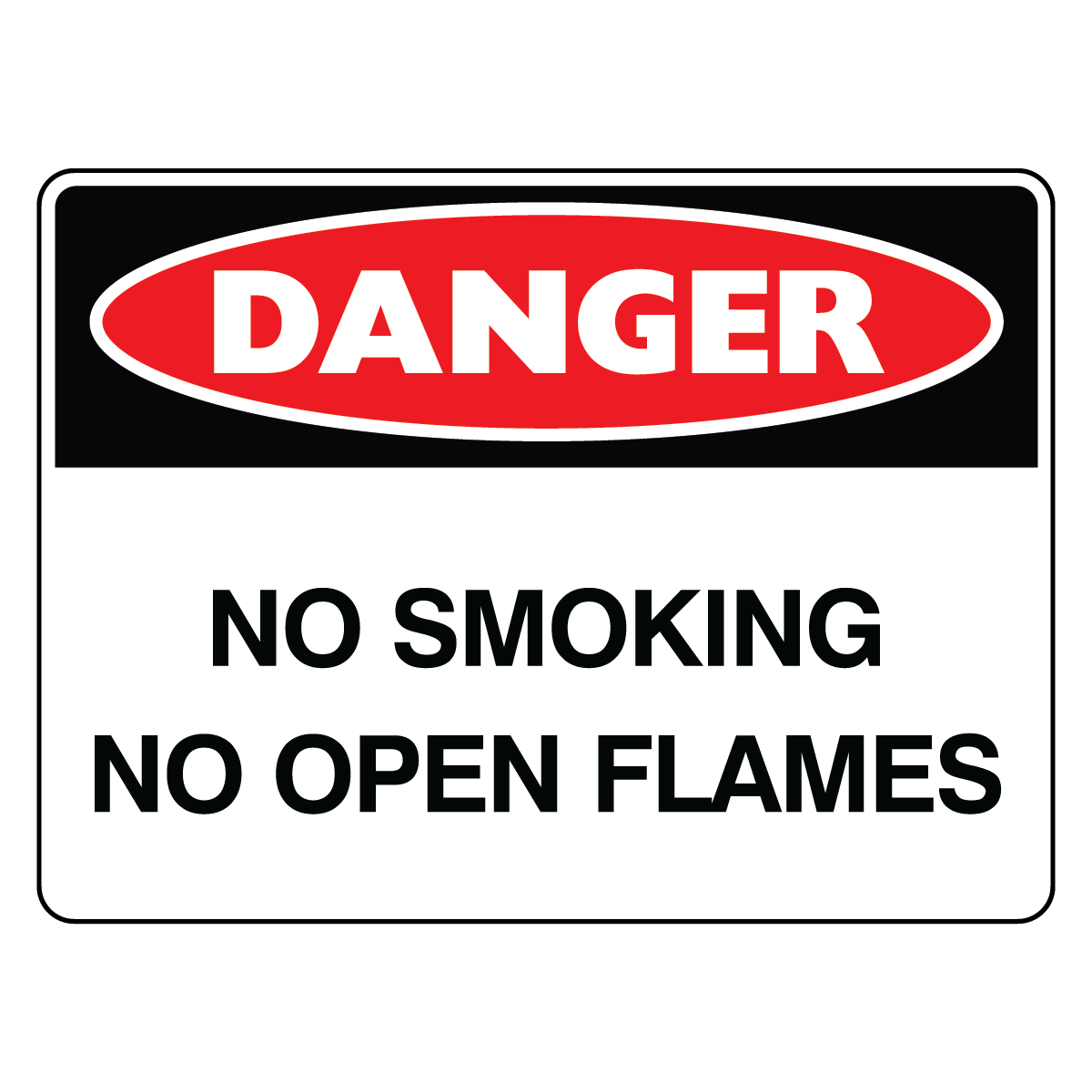 Danger - No Smoking No Open Flames Sign