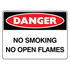 Danger - No Smoking No Open Flames Sign