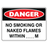 Danger - No Smoking Or Naked Flames Within Sign