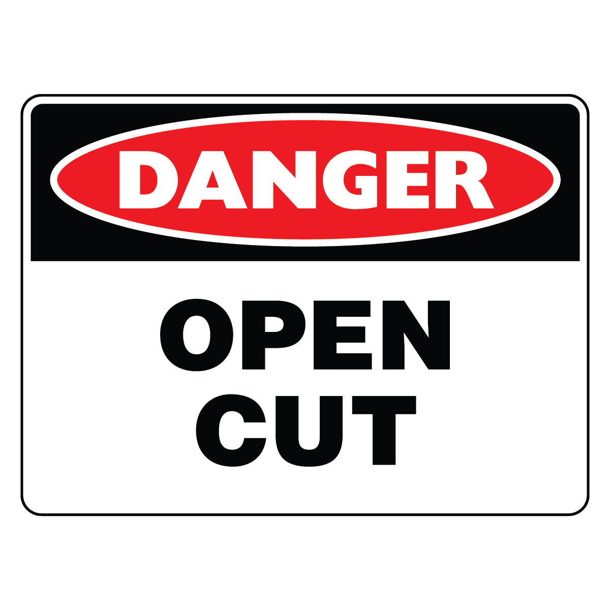 Danger - Open Cut Sign