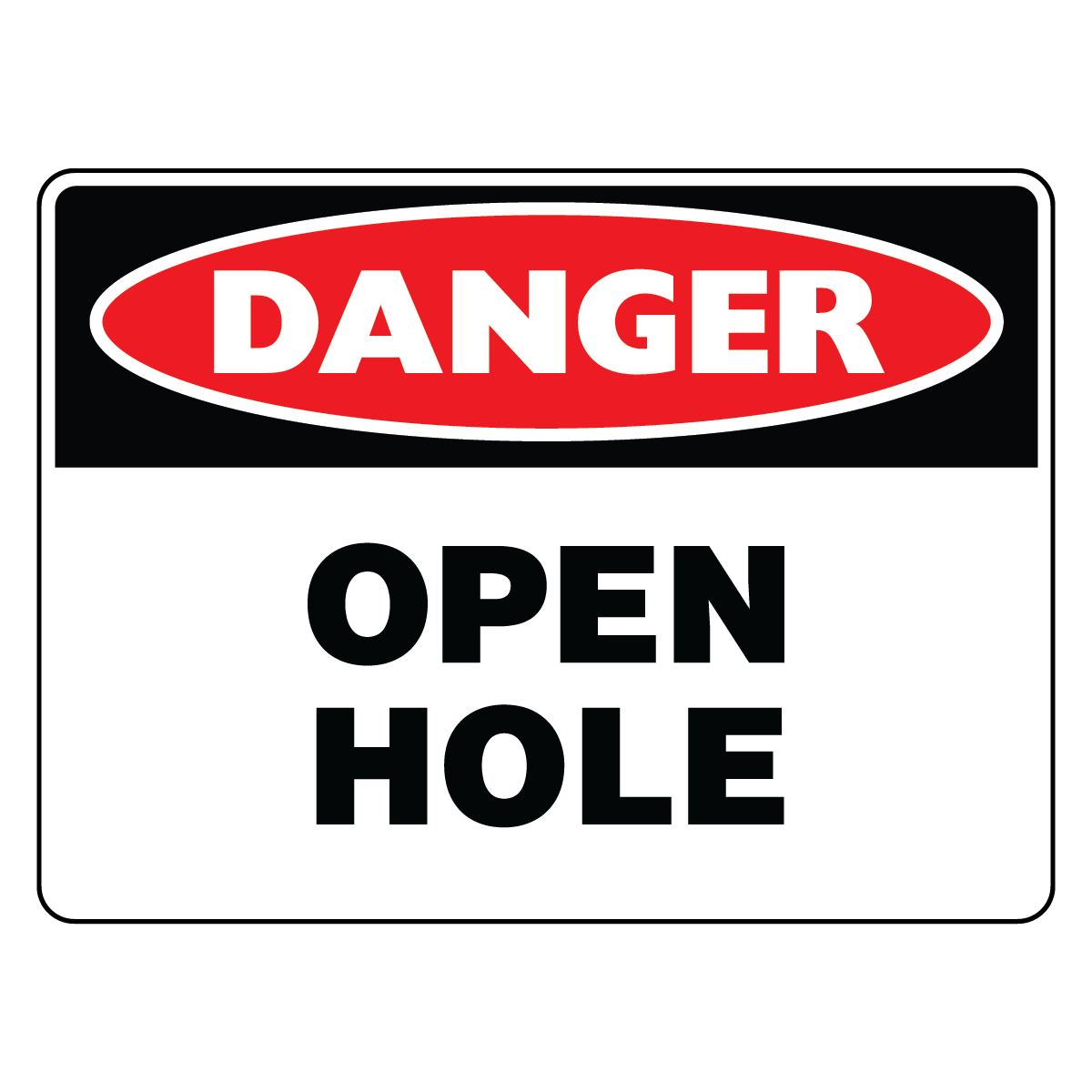 Danger - Open Hole Sign
