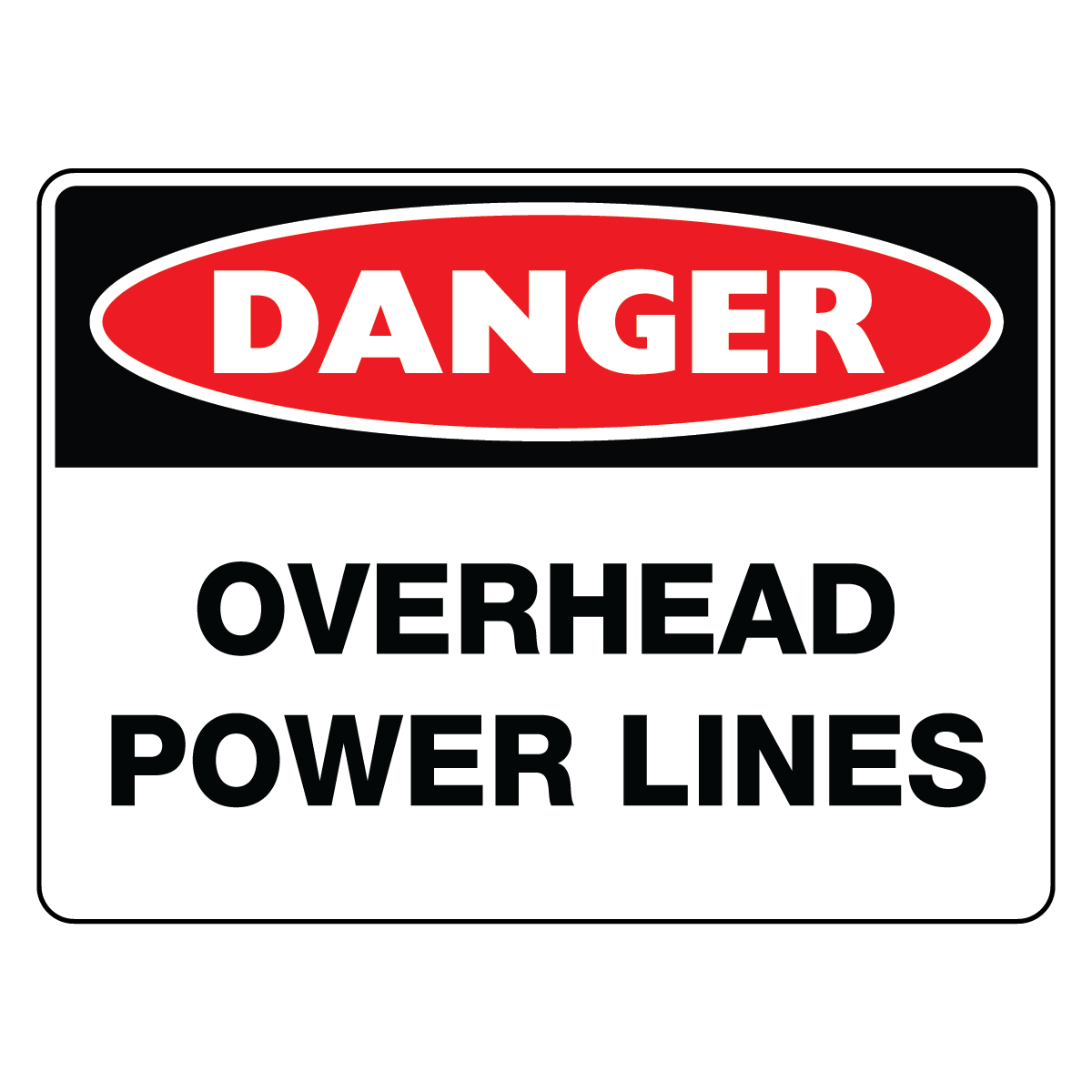 Danger - Overhead Power Lines Sign