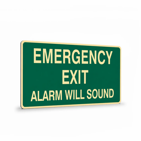 Exit & Evacuation - Emergency Exit Alarm Will Sound Sign
