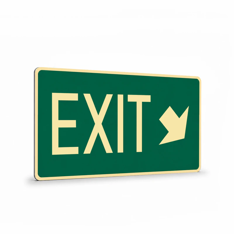 Exit & Evacuation - Exit Diagonal Down Right Arrow Sign