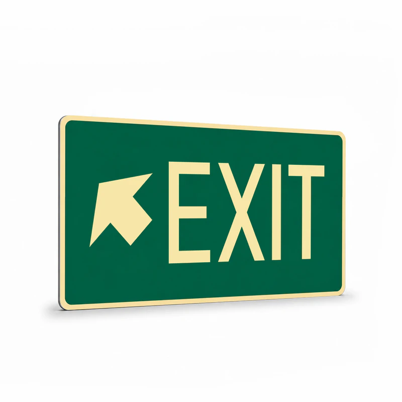 Exit & Evacuation - Exit Diagonal Up Left Arrow Sign