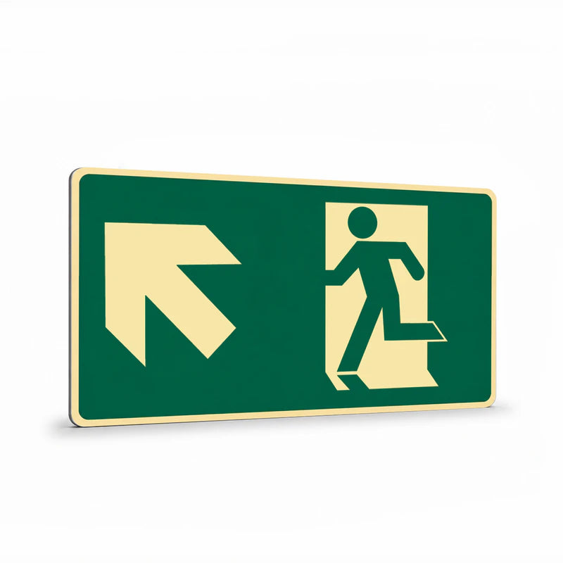 Exit & Evacuation - Exit Symbol Diagonal Left Up Arrow Sign