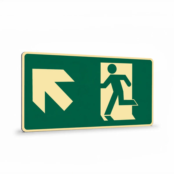 Exit & Evacuation - Exit Symbol Diagonal Left Up Arrow Sign
