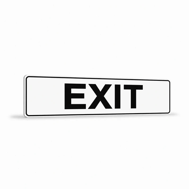 Exit & Evacuation - Exit White Sign