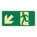 Exit & Evacuation - Exit Symbol Diagonal Left Down Arrow Sign