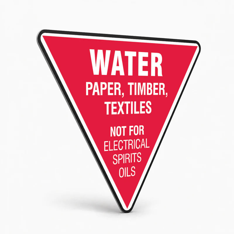 Fire Safety Equipment Extinguisher NZ - Water Sign