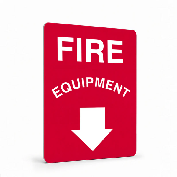 Fire Safety Equipment - Fire Equipment below Sign