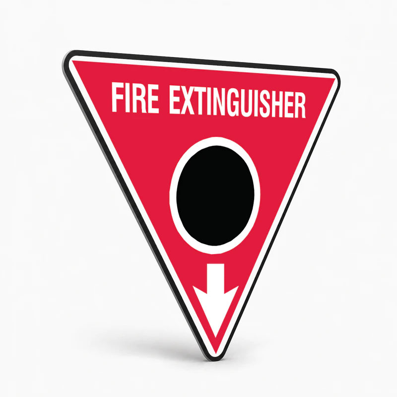 Fire Safety Equipment - Fire Extinguisher Black Dot Sign