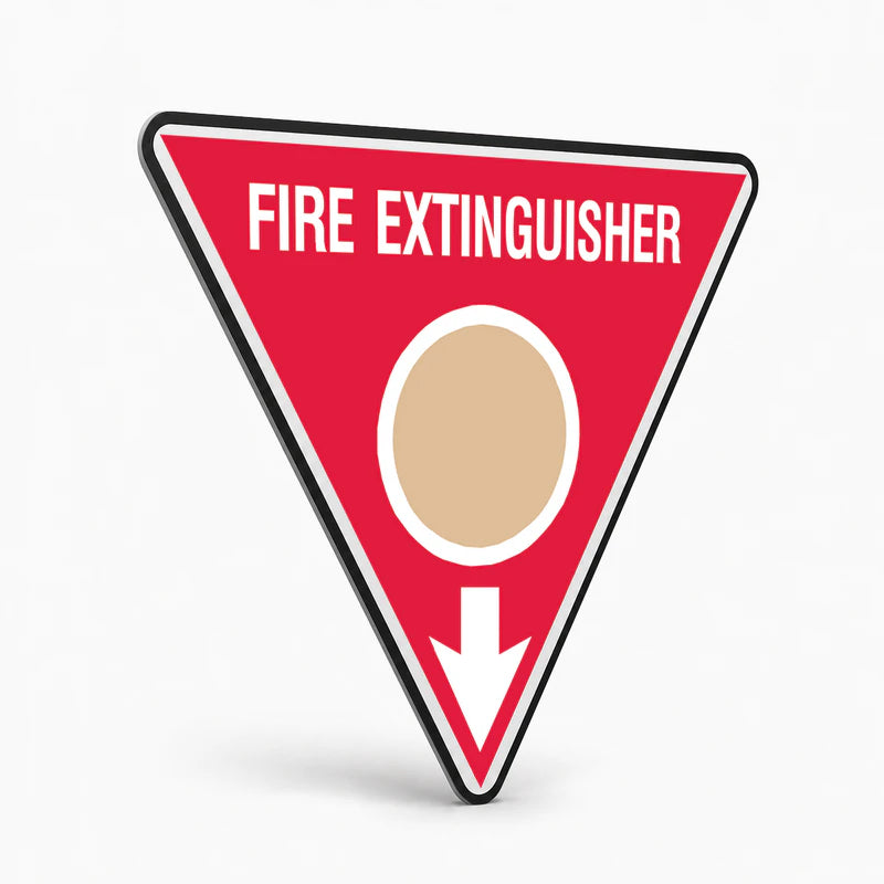 Fire Safety Equipment - Fire Extinguisher Gold Dot Sign