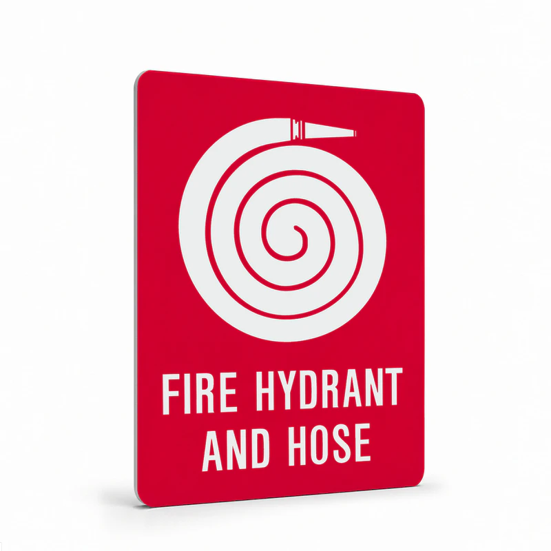 Fire Safety Equipment - Fire Hydrant And Hose with symbol Sign