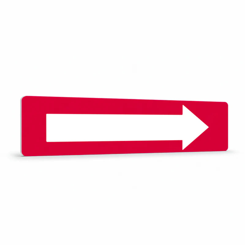 Fire Safety Equipment - White Arrow Red Background Sign