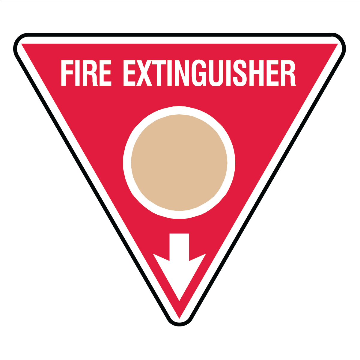 Fire Safety Equipment - Fire Extinguisher Gold Dot Sign