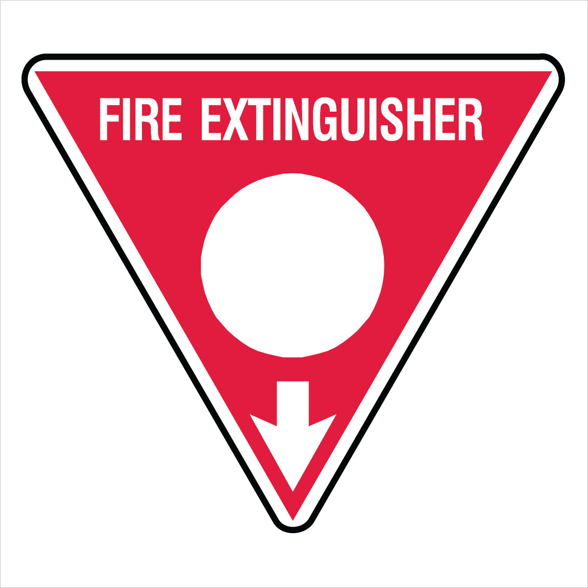 Fire Safety Equipment - Fire Extinguisher White Dot Sign