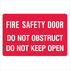 Fire Safety Equipment - Fire Safety Door Sign