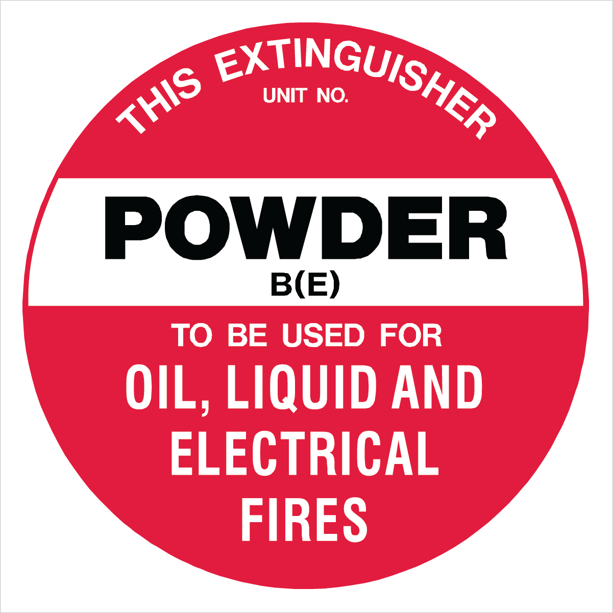 Fire Safety Equipment - This Extinguisher Powder BE Sign
