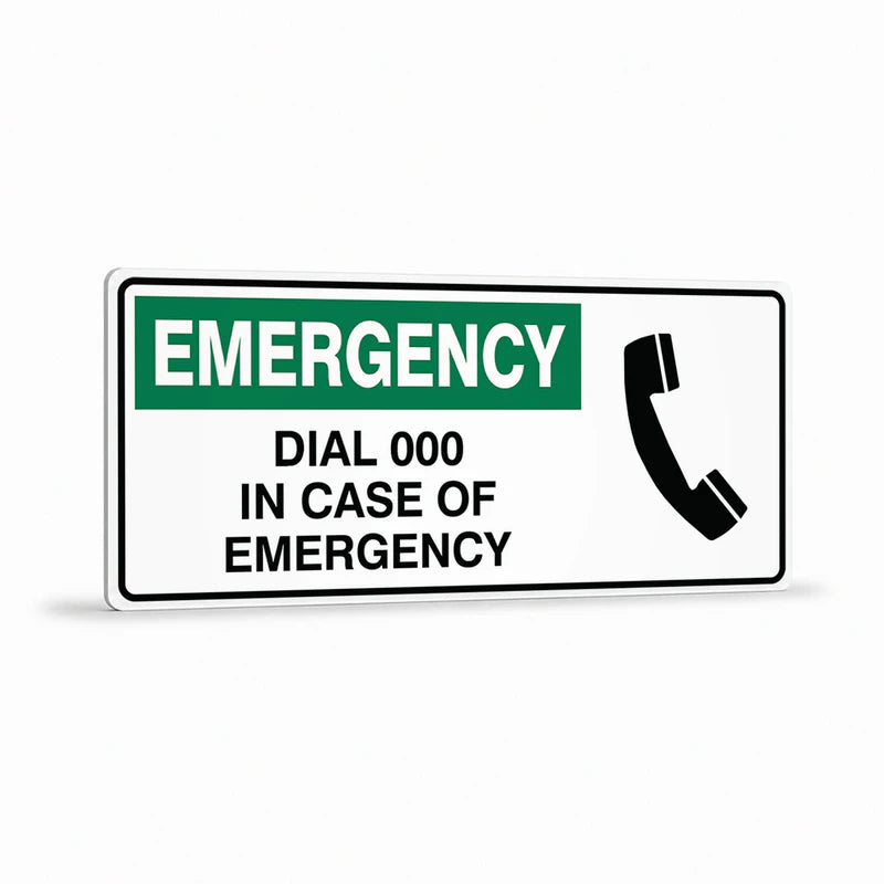 First Aid And Emergency - Emergency Dial 000 Sign