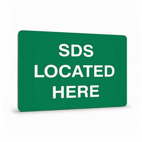 First Aid And Emergency - SDS Located Here Sign