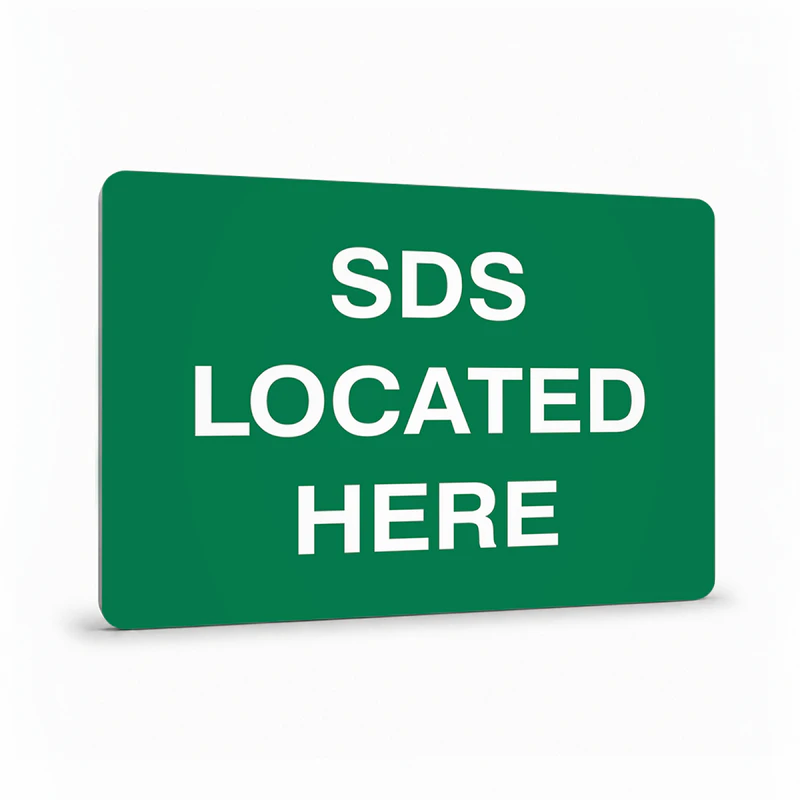 First Aid And Emergency - SDS Located Here Sign