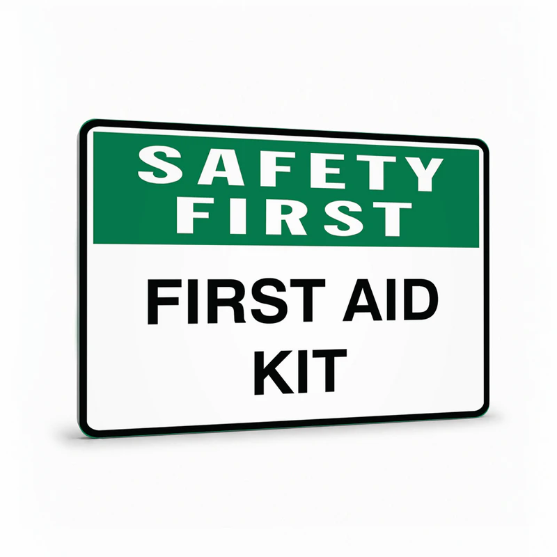 First Aid And Emergency - Safety First First Aid Kit Sign