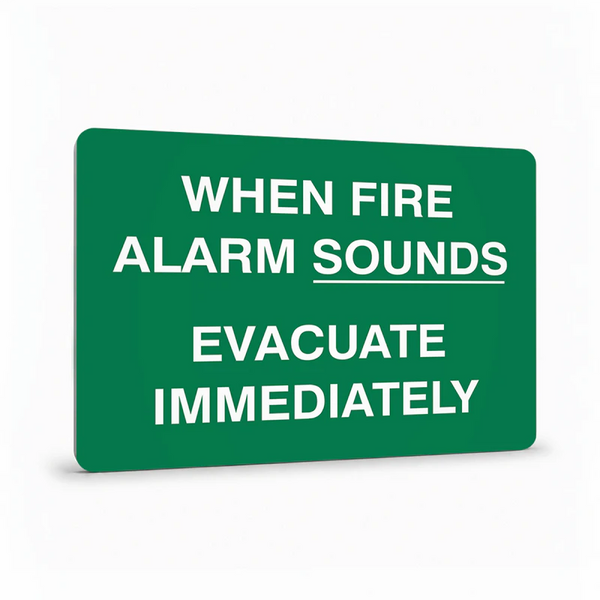 First Aid And Emergency - When Fire Alarm Sounds Sign